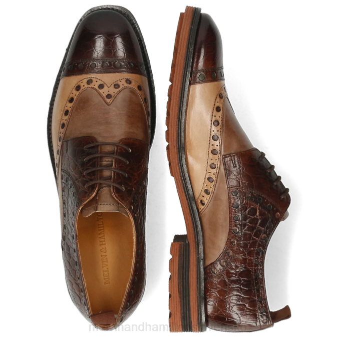 Melvin & Hamilton muži vír 48 B0T2542 derby topánky hnedá