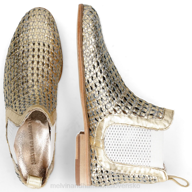 Melvin & Hamilton ženy Susan 10 B0T21142 členkové čižmy zlato